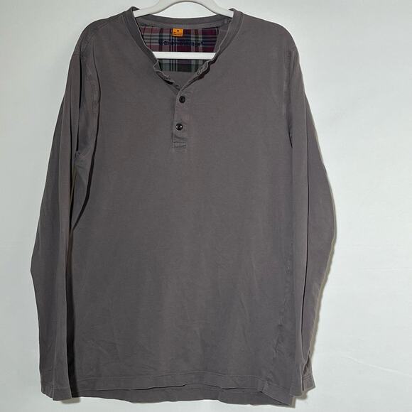 Tailor Vintage Long Sleeve Casual Cotton Henley Shirt Gray Mens Size M Spring - Picture 1 of 6